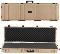 Valises pour armes - Valise pour fusils d'épaule - Coque rigide - Verrouillable - Mousse prédécoupée - Avec roulettes - IP67 étanche - 139 x 43,5 x 18,8 cm - Kaki