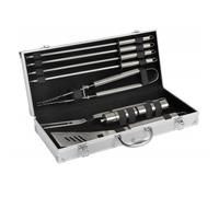 Valisette 9 outils inox : fourchette + pince + spatule + pics + sel & poivre COOK IN GARDEN