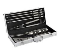Cook’in Garden - Ensemble Complet d’Ustensiles Inox pour Barbecue et Plancha, Set avec Spatule, Pince, Fourchette, 4 Pics, Salière et Poivrière, Accessoires Cuisine Extérieure Terrasse Jardin