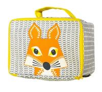Valisette Goûter & Aventure Lunch Box Gris Jaune Coton Bio Renard