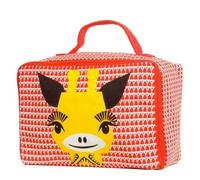 Valisette Goûter & Aventure Lunch Box Rouge Coton Bio Girafe Coq en