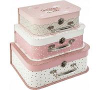 Valisettes - Boîtes - 3 tailles - Enfant - Chambre - Rose/Blanc - Atmosphera