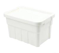 Valixirant Bacs de rangement empilables avec couvercles, grande capacité en polypropylène, pour camping, voiture, maison, couvercle sécurisé résistant à l'usure, 29,5 x 20,6 x 18 cm (blanc moyen)