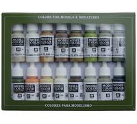 Vallejo Set de Peinture Acrylique Model Color, Assortiment Finition Mate, 18 ml. Autonivelante, Système BSL pour Modélisme et Figurines.