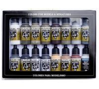 Vallejo 71194 Colorant pour modélisme ferroviaire blanc, vert foncé, sable, terre (mat), acajou, gris, gris clair, gris foncé