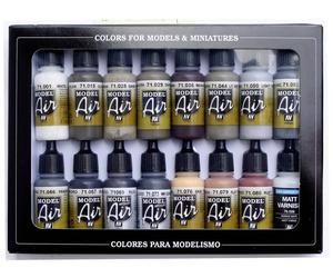 Vallejo 71194 Colorant pour modélisme ferroviaire blanc, vert foncé, sable, terre (mat), acajou, gris, gris clair, gris foncé