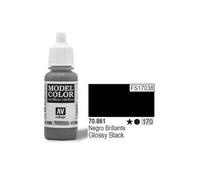 Createx Vallejo Peinture acrylique pour modélisme Noir brillant 17 ml