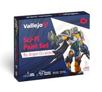Vallejo Game Color Set 72313 Sci-Fi Paint Set by Angel Giraldez (12x18ml) + Figure