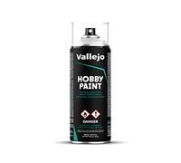 Vallejo Hobby Paint Spray Gris 400 ml. Apprêt en Spray pour Maquettes et Modélisme Finition Mate et Autonivelante. Couche de Base en Aérosol avec 2 Diffuseurs