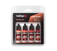 Vallejo - Lot de 4 flacons de couleurs pour peau pâle | Couleur de jeu | Contient 4 flacons de 18 ml
