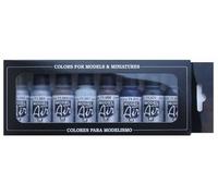 Createx Vallejo – Colorants pour modélisme ferroviaire 71176 – 8 teintes métalliques