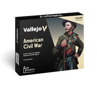 Vallejo Model Color American Civil War 70256. Set de 16 Peintures Acryliques de 18 ml pour Modélisme Historique. Bleus de l'Union, Marrons et Gris Confédérés, Carnation, Acier et Laiton.