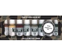 Vallejo Panzer Aces 8 Color Set 70129 Skin Tone and Splinter Camouflage (8)