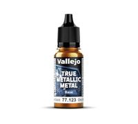 Vallejo Peinture Métallique 123 Or Impérial, Effet Métallique, Haute Couverture, Application au Pinceau, Flacon de 18 ml avec Pipette
