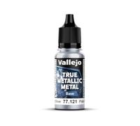 Vallejo Peinture Métallique True Metallic 121-18ML Argent Sterling, Effet Métallique, Haute Couverture, Fini Doux, Idéal pour Pinceau, Mélangeable pour Nouvelles Teintes