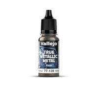 Vallejo Peinture Métallique True Metallic 139 Métal Vieilli, Effet Métallique, Application au Pinceau, Flacon de 18 ml avec Pipette