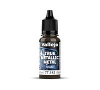 Vallejo Peinture Métallique True Metallic 143-18 ml Or Impérial, Fini Brillant, Idéal pour Dégradés et Mélanges, Application au Pinceau, Conservation Prolongée.