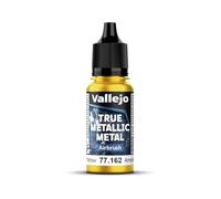 Vallejo Peinture Métallique True Metallic 18ml Jaune Radieux, Couleurs pour Aérographe, Finition Homogène, Formulation Prête à l'Emploi, Compatible avec Couleurs de Base