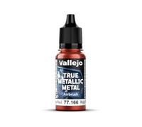 Vallejo Peinture Métallique True Metallic Airbrush 166-18ML Rouge Ru ouleurs Intenses pour Aérographe, Formulation Prête à l'Emploi, Fini Homogène et Durable