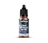 Vallejo Peinture Métallique True Metallic Metal 138 ROUILLE, Effet Métallique, Haute Couverture, Application au Pinceau, Flacon de 18 ml avec Pipette