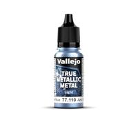 Vallejo Peinture Métallique True Metallic Ultramarine Blue 18 ml, Fini Brillant, Idéale pour Dégradés et Mélanges, Application au Pinceau, Parfaite pour Modélisme et Loisirs Créatifs