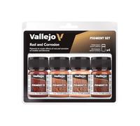 Createx Vallejo - Set de pigments Effets oxydation et corrosion, 4x35 ml, tutoriel inclus