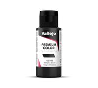 Vallejo Premium Color Peinture Acrylique Métallique Noir pour Aérographe, Résistance Élevée aux Chocs et à la Manipulation, Idéale pour Modélisme et Loisirs Créatifs.