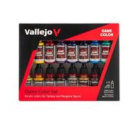 Vallejo Set De Peinture Acrylique Game Color Avancé. Kit De 16 Couleurs Finition Mate Et Métallisée, Bouteilles De 18 Ml Avec Compte-Gouttes. Pour Figurines Fantaisie Et Wargame-Vallejo