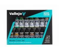 Vallejo Set de Peinture Acrylique WWII Camouflage Allemand - 16 Couleurs Mate 18 Ml avec Compte-Gouttes et Carte de Couleurs pour Modélisme et Maquettes.