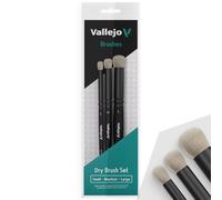 Createx Vallejo – Ensemble de pinceaux pour brossage à sec – Poils naturels S, M et L