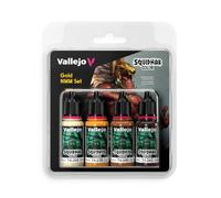 Vallejo Squidmar Color NMM Dorado Lot de 4 peintures acryliques de 18 ml pour miniatures (74.208, 74.210, 74.240 et 74.243) : or pictural sans peinture métallique