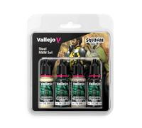 Vallejo Squidmar Color NMM Steel Lot de 4 peintures acryliques de 18 ml pour miniatures (74.208, 74.229, 74.246 et 74.248) : acier pictural sans peinture métallique