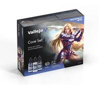 Vallejo True Metallic Metal Core Set - Kit complet de peinture métallisée pour figurines - 60 couleurs True Metallic Metal de 18 ml + pinceau