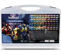 Vallejo True Metallic Metal Mallette Peinture Acrylique, 80 Couleurs x 18 ml avec Compte-Gouttes pour Aérographe et Pinceau, Modélisme et Figurines