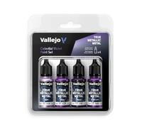Vallejo True Metallic Metal - Set Celestial Violet - Peinture Acrylique Métallisée pour Figurines - 4 Flacons de 18 ML (Light, Base, Shade, Airbrush)
