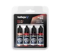 Createx Vallejo – Peinture métallique True Metallic Ruby Red – 4 flacons Système BSL Aérographe
