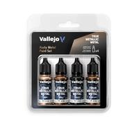 Vallejo True Metallic Metal - Set Rusty Metal - Peinture Acrylique Métallisée pour Figurines - 4 Flacons de 18 ml (Light, Base, Shade, Airbrush)