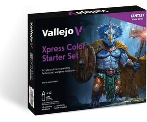 Vallejo Xpress Color Starter Set pour Peindre Figurines. Inclut Figurine Exclusive, Pinceau Synthétique et Guide. Idéal pour Peau, Écailles, Vêtements et Métaux.