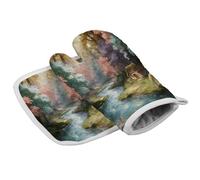 Valley of The Immortals Ensemble de gants de cuisine avec cordon, gant de cuisine, isolation thermique, gant de cuisine pour la cuisson, le grill, le micro-ondes
