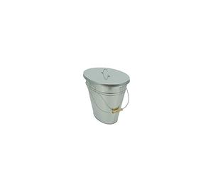 Valo VK000502 Seau à Cendres Ovale avec Couvercle, galvanisé, résistant à la Chaleur, avec poignée de Transport en Bois, Forme Ovale, 24 l