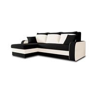 Valos - canapé d'angle réversible - 4 places - convertible avec coffre - en velours