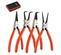 ValueMax Jeu de 4 Pinces à Circlips | Pince pour Circlip Interne et Externe avec Sac, Longueur 180 mm, Taille de la Pointe 1,6 mm