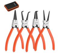 ValueMax Lot de 4 pinces à circlips internes et externes 180 mm avec étui de rangement à fermeture éclair