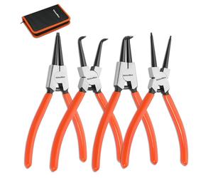 ValueMax Lot de 4 pinces à circlips internes et externes 180 mm avec étui de rangement à fermeture éclair