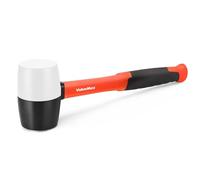 ValueMax Maillet en Caoutchouc 450g Bicolore avec Manche Fibre de Verre | Tête Souple, Marteau de Carreleur pour Pose de Carrelage, Maçonnerie Légère et Travaux Délicats