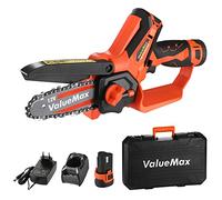 ValueMax Mini Tronconneuse a Batterie 4 Pouces, 12V Tronçonneuse Électrique Sans Fil Portable et 2 * 2000mAh Batteries pour la Coupe du bois, les Branches d'arbres, l'élagage le Jardin