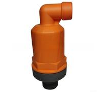 Valve à air 1 pouce NPT en plastique PA pour systèmes d'irrigation, vanne de purge rapide avec débit élevé et dégazage automatique jusqu'à 15 bar, noir/orange (6632B-PP)
