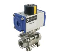 Valve à bille pneumatique G1/2'' 2 voies en acier inoxydable ouverte par ressort - BL2SA3
