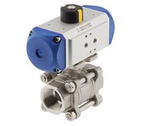 Valve à bille pneumatique G1'' 2 voies en acier inoxydable fermée par ressort - BL2SA3
