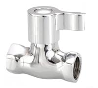 Valve à passage direct en laiton, filetage à 4 points, adaptateur de robinet de tuyau d'eau, poignée en alliage de zinc chromé, système chaud-froid (double intérieur)